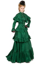 Vintage Victorian Prom Dresses Delicate Cape Corset Bodice Layered Puffy Pleated