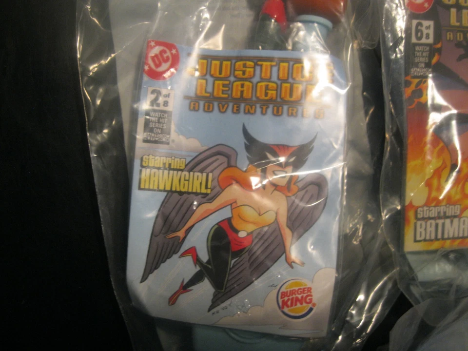Justice League Adventures "Juego completo de 8 juguetes" nuevo en paquete Burger King 2003 Foto 3 de 4
