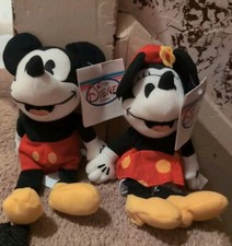 Disney Bean Bag Plush - 1930's MICKEY  Minnie Mickey Mouse  9 inch With Tags
