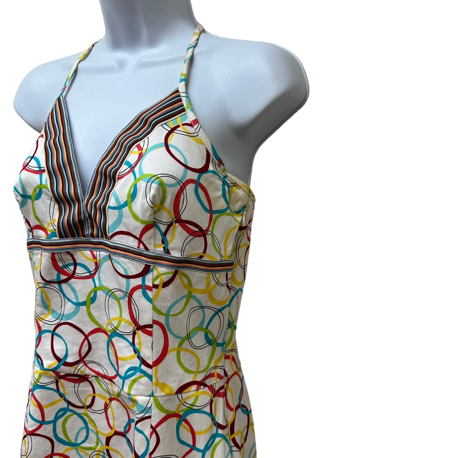 Abito con logo jeans Moschino multicolore stampa cerchio arcobaleno taglia 8