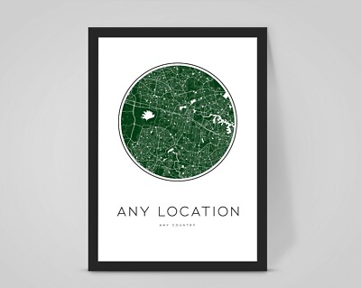 Personalisierte individuelle STADTKARTE, jeder ORT Reise Straße Poster Kunstwerk Geschenk