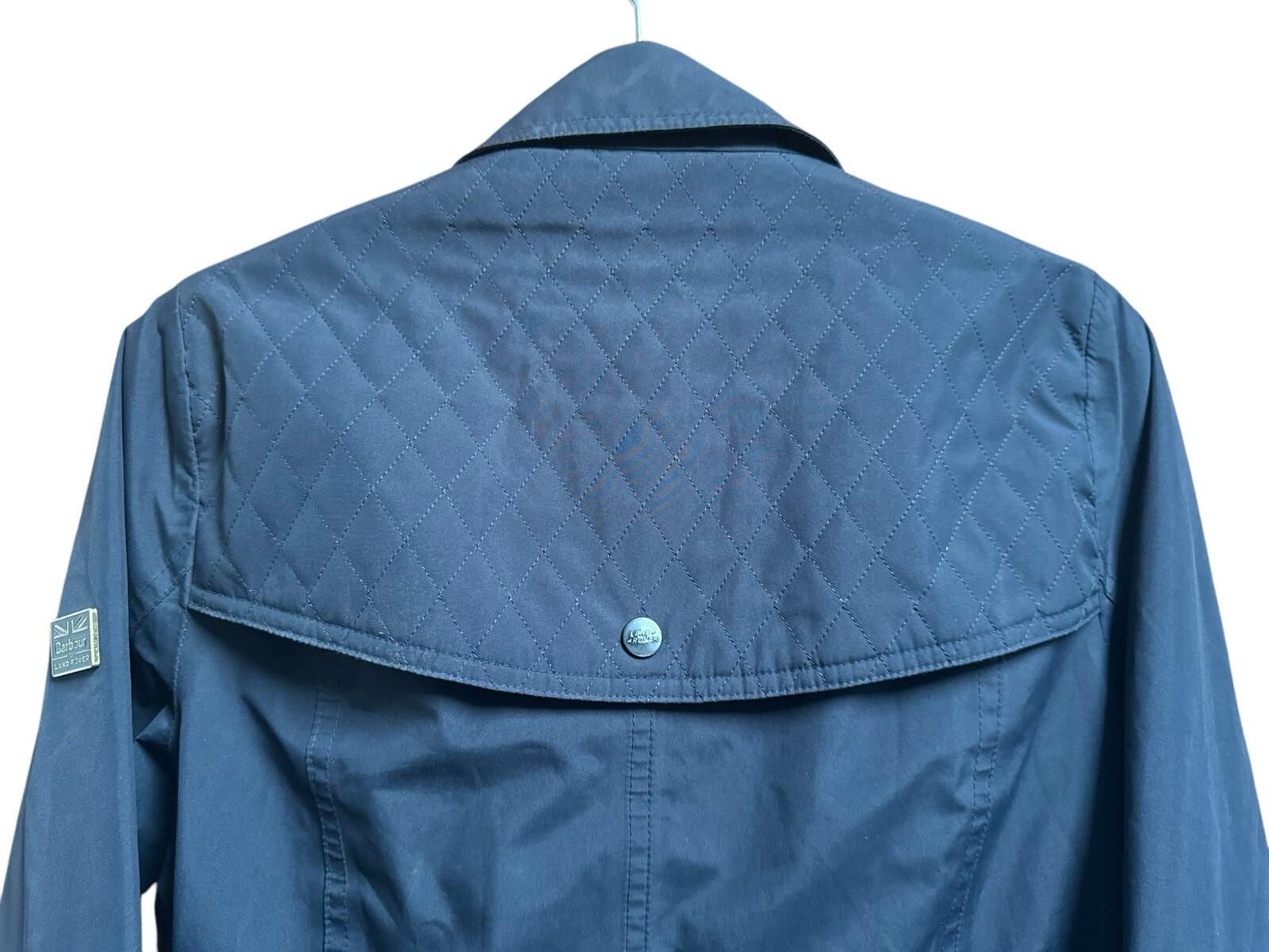 Barbour X Land Rover Waterproof & Breathable Mac Trench Size 8 Navy Dark Grey image 5