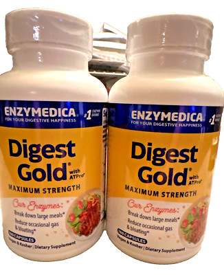 Set of 2 Enzymedica Digest Gold with ATPro,180x2=360 Exp.2027