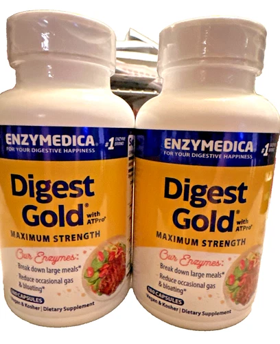 Set of 2 Enzymedica Digest Gold with ATPro,180x2=360 Exp.2027