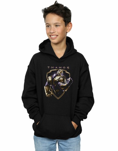 Marvel Bambini e ragazzi Avengers Endgame Thanos Shield Felpa Con Cappuccio  Nero | eBay