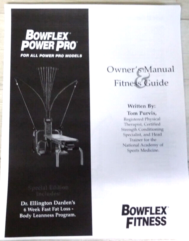 Bowflex Power Pro Owner's Manual Fitness Guide Workout List Diet