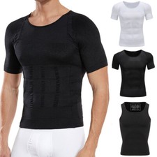 Men Body Shaper Toning T-Shirt Ultra Vest Compression Underwear Tank Top Durable