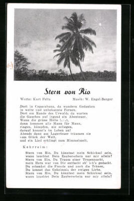 AK Stern von Rio, Marschlied von Kurz Feltz & W. Engel-Berger, Palmenidylle 