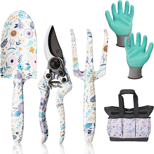 Garden Tool Set Heavy Duty Aluminum Hand Tools with Bag Gloves Gardening Gifts