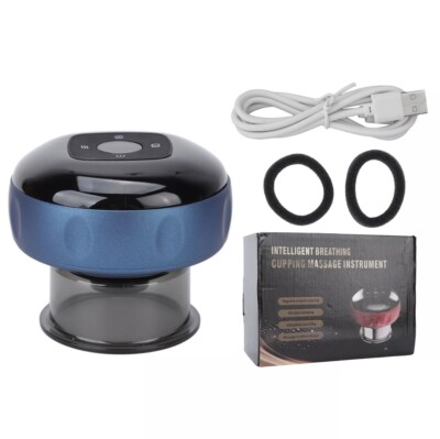 6 Gear Smart Cupping Therapy Massager, Blue Electric Cupping Heated Massager