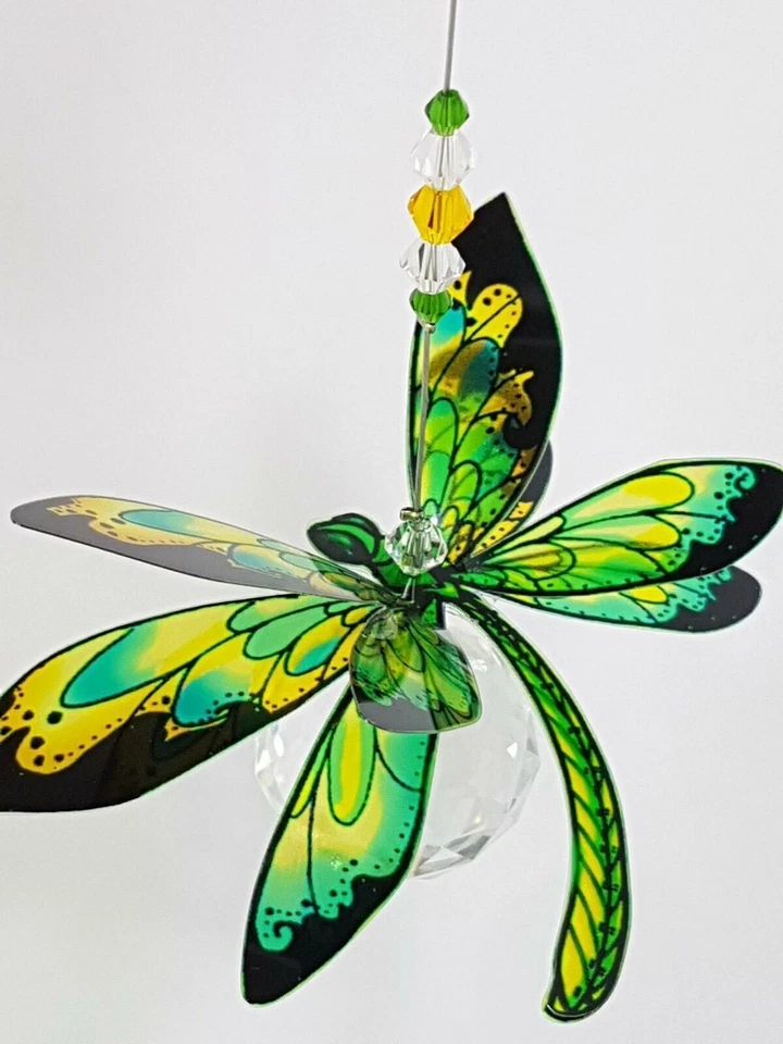 Dragonfly кристалл Suncatcher подарок, ручной работы окна вися suncatchers - U - Изображение 3 из 4
