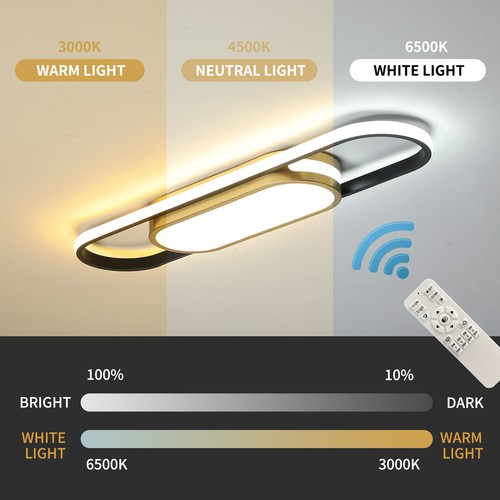 40W Modern LED Flush Mount Ceiling Light Hallway Lamp w/ Remote Bedroom Dimmable - Picture 2 of 24