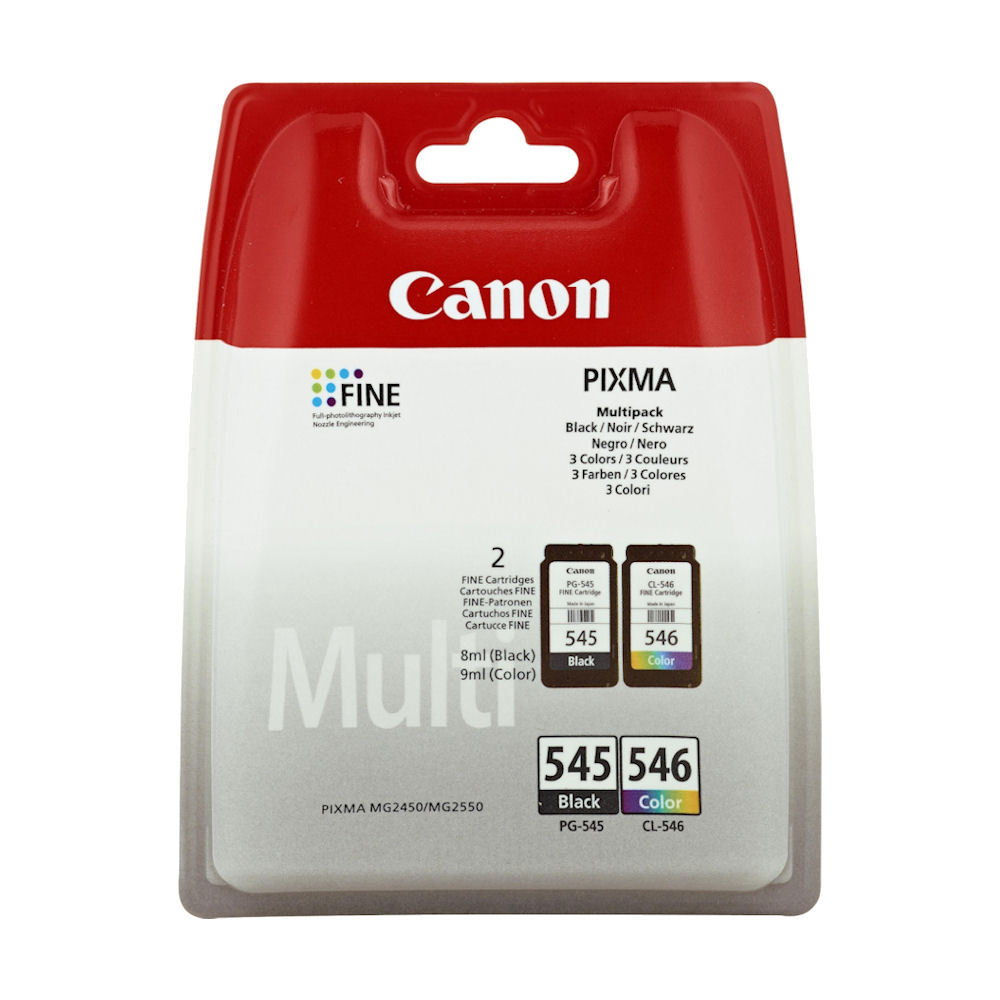 Original Canon PG545 Black & CL546 Colour Ink Cartridge For PIXMA