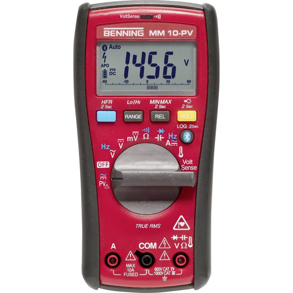 Benning MM 10-PV Multimetro portatile digitale Data logger CAT IV 600 V Display