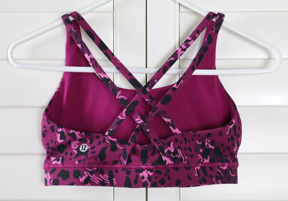 Sutiã esportivo LULULEMON Athletica rosa estampa de leopardo impacto leve tamanho 6 - Imagem 2 de 3