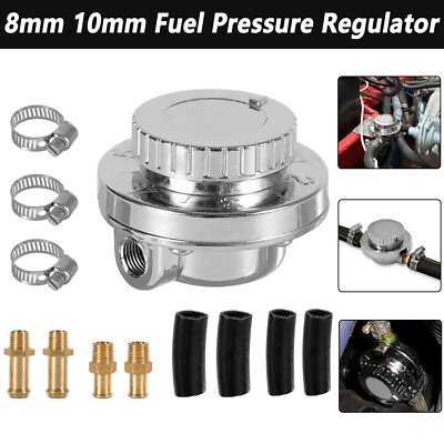 Adjustable 1-5 psi Fuel Pressure Regulator Carburetor Carb Kit 8mm 10mm Hose NEW