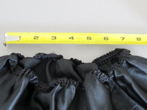 Body chic vintage USA anni 80 taglia M vita 27-29" nero 25"L mezzo slip orlo pizzo - Foto 10 di 10