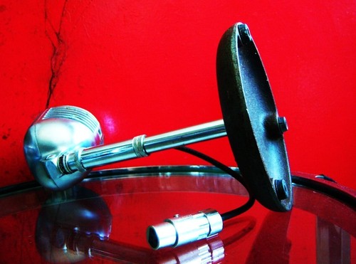 Vintage RARE 1950s Astatic DR-10 crystal microphone w period Atlas DS-5 stand - Picture 15 of 16
