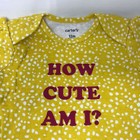 Carter's "How Cute Am I Polka Dot One-pi, Size 12M - Yellow