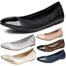 Women Classic Round Toe Ballet Flat Comfort Work Slip On Office Flat Shoes