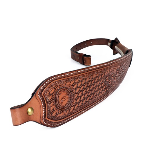 TOURBON Leather Rifle Strap Gun Sling Padded Belt Finger Rest Hunting Belt Gift - Picture 21 of 24