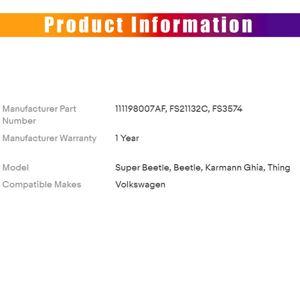 Head Gasket Set For Volkswagen Beetle Transporter Fastback Karmann Ghia 1.6L Foto 4 de 4