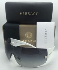 New VERSACE Sunglasses VE 2054 1000/8G 115 Gunmetal  White w/Grey Gradient Lens