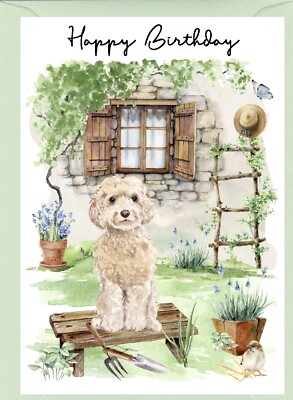 Cockapoo / Doodle Hund (4''x 6'') Geburtstagskarte mit leerem Innenbereich - von Starprint