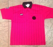 RED ADULT EXTRA LARGE PRO STYLE SHORT SLEEVES OSI SOCCER REFEREE JERSEYS
