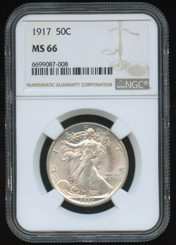 1917 50C Walking Liberty Half Dollar - NGC MS 66