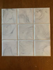 Vintage 4-1/4" Grey Marbled Plastic Wall Tiles