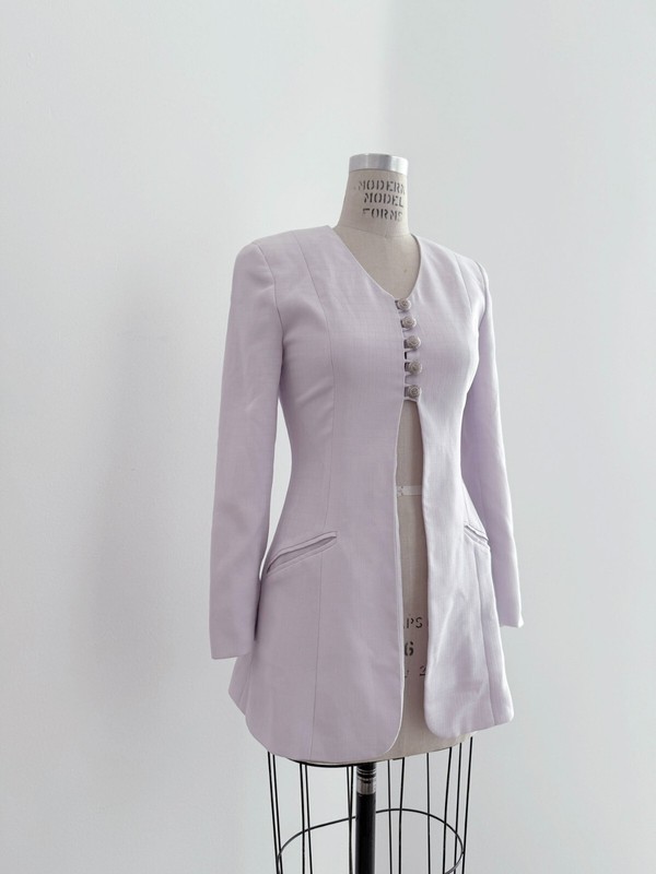 ⭕ 90s Vintage Light purple Slutty Jacket : blouse pants mini skirt avant garde
