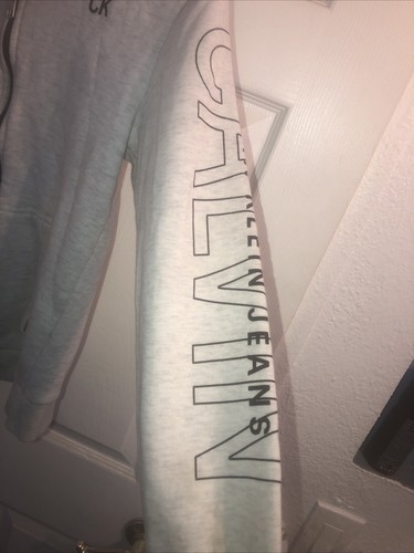 Calvin Klein Used Youth Gray Full Zip Hoodie Youth Size L 14/16 - Picture 2 of 7