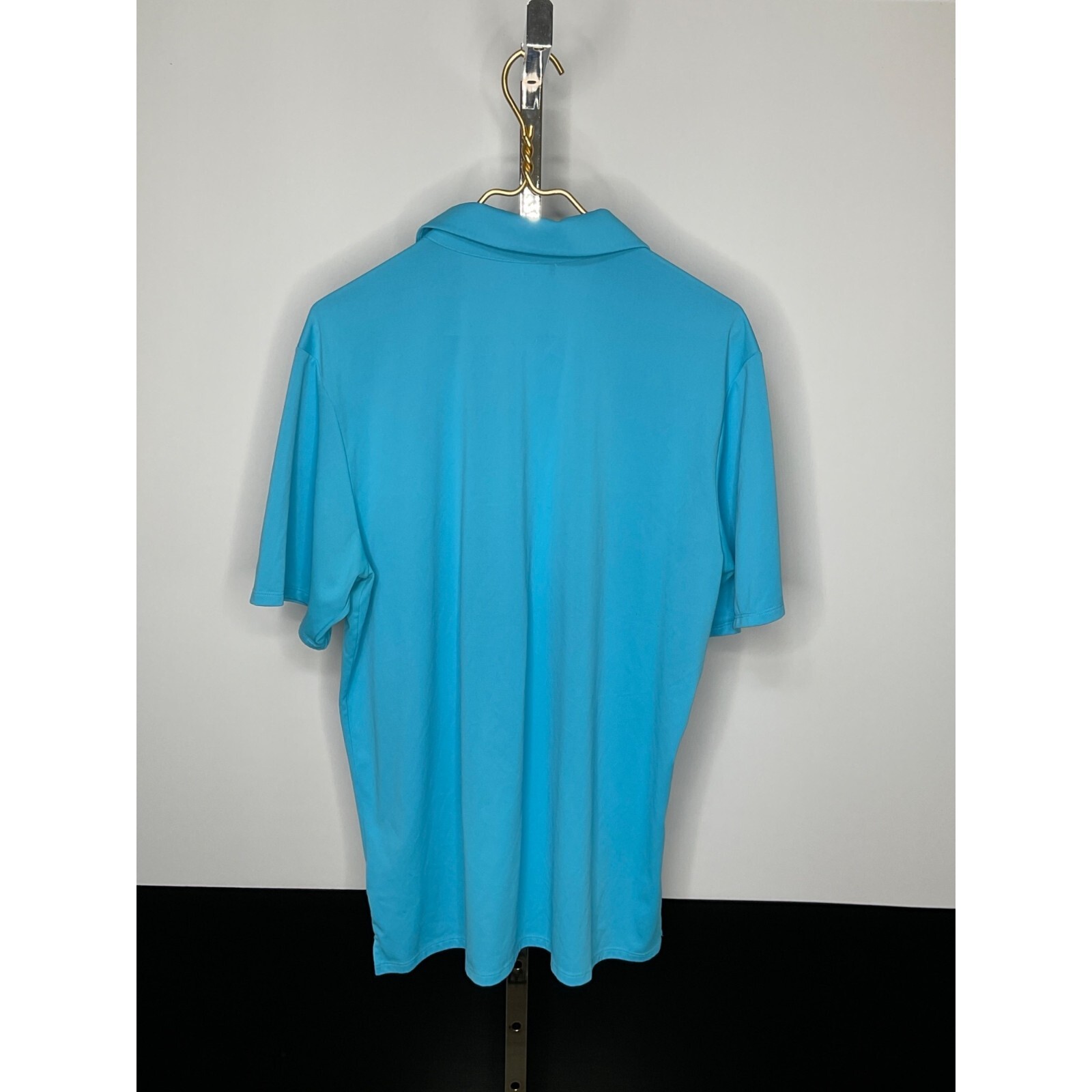 Adidas Golf Adizero Mens Polo Shirt Size L Light Blue Striped Performance UK L image 4