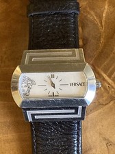 Versace Swiss Watch Leather Strap Mother Of Pearl White Dial PSQ 99 Hippodrome
