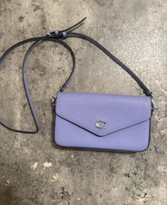 Coach Wyn Washed Plum Crossgrain Leather Cros...