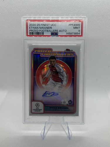 2024-25 Finest UCC ETHAN NWANERI Rookie Prized Footballers Refractor Auto PSA 9