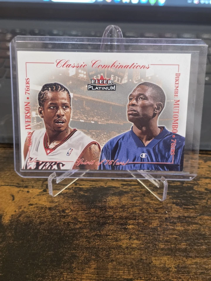 2001-02 Fleer Platinum — классические комбинации — Аллен Айверсон, Дикембе Мутомбо No2 - Изображение 2 из 4