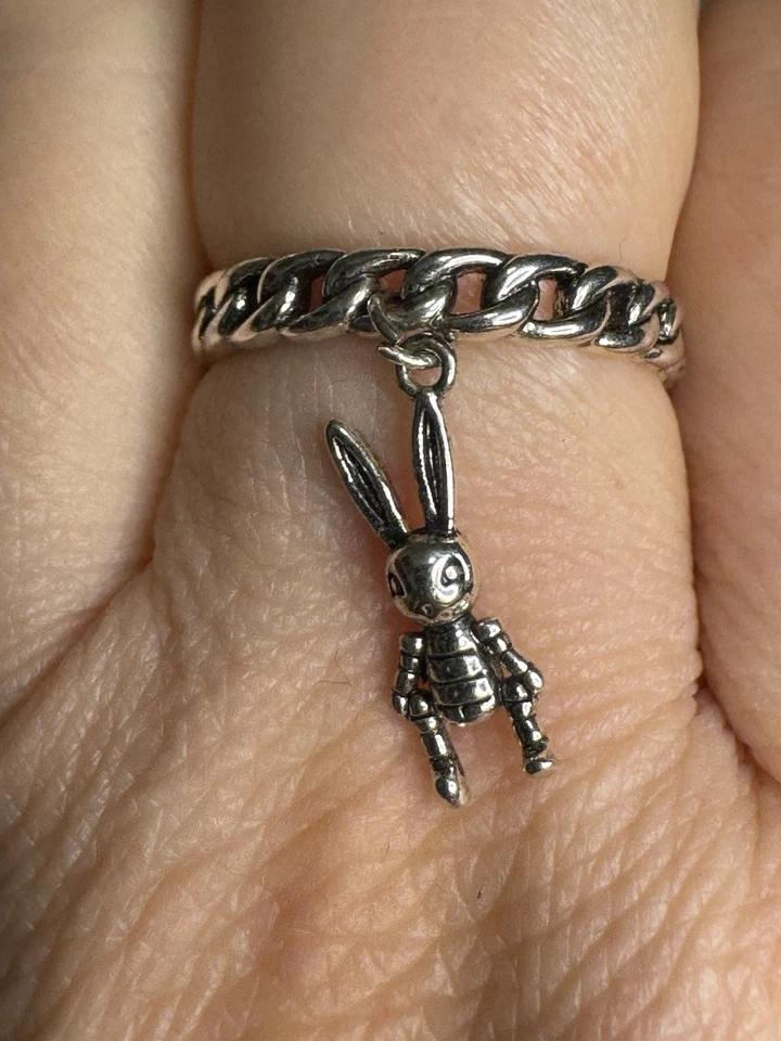 Offene Silber 925 Ring mit Hasen