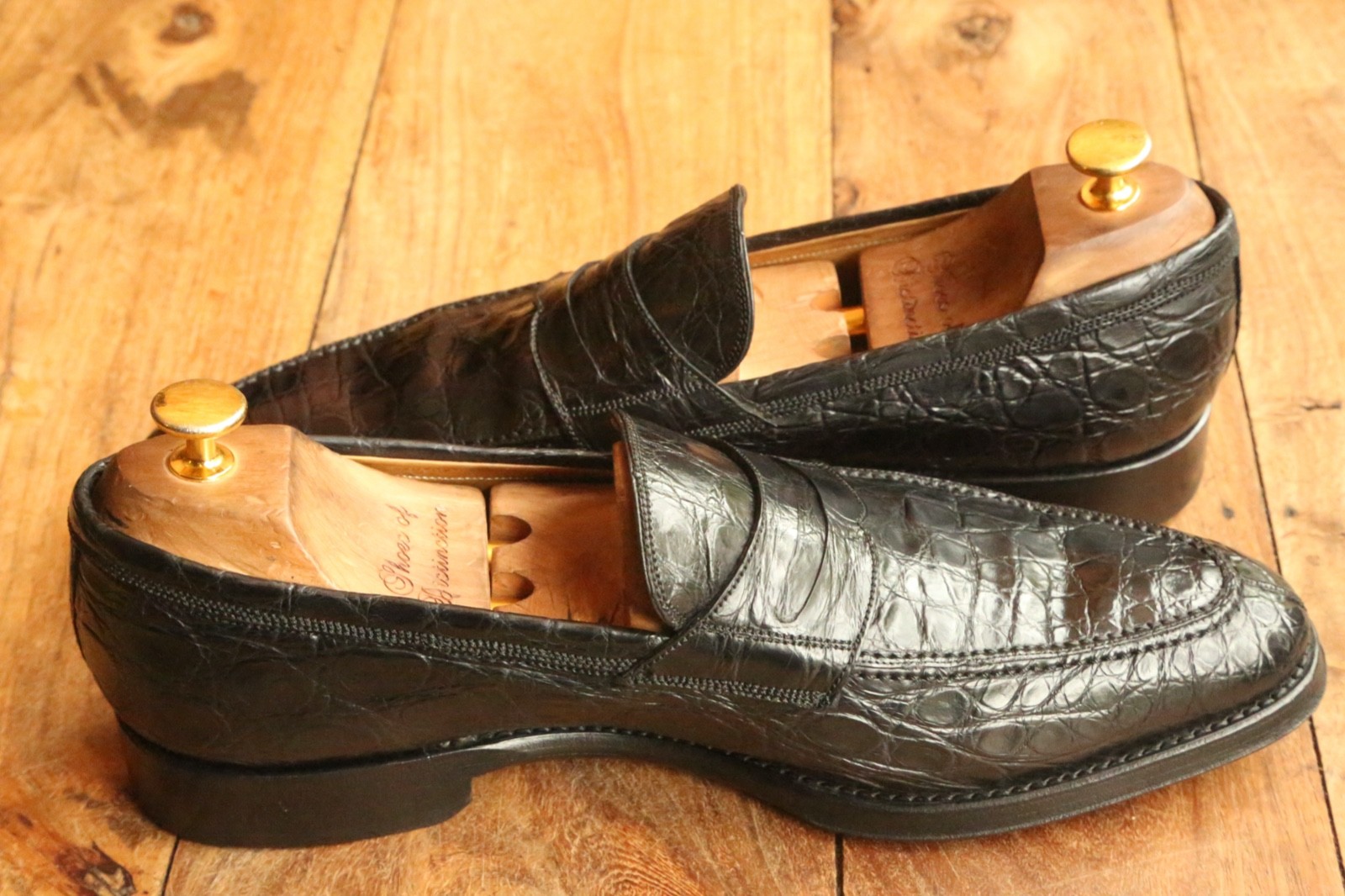 Bally Black Alligator Shoes Penny Loafers Mens UK 9 US 10 EU 43 RRP £4,800 image 6