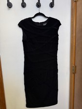 Adrianna Papell Little Black Dress Womens 8  Asymmetrical Seam Stretch