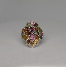 Beautiful Tourmaline Ring 925 Sterling Silver...