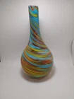 Vintage Murano Style Art Glass Vase 12.5 Inches Tall Hand Blown