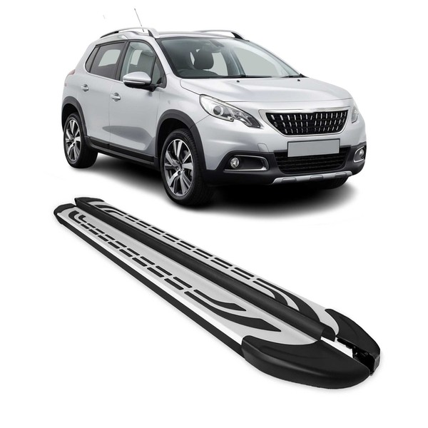 Trittbretter Seitenschweller Seitenbretter FüR Peugeot 2008 2013-20 Alu Schwarz-image