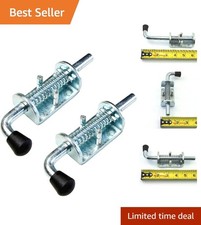 2 Heavy Duty Spring Loaded Pin Lock Assemblies for Trailer Gates - Zinc Plated