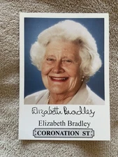 ELIZABETH BRADLEY (CORONATION STREET) PRESIGNED CAST CARD