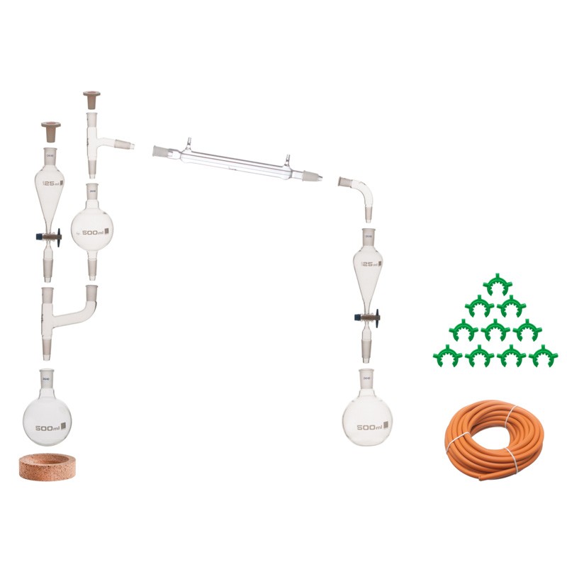 Essential Oils Extraction Apparatus, 23 Piece Set - Glass Steam Distillation-image