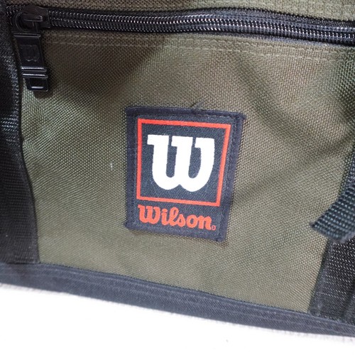 Wilson Duffle Gym Bag Olive Green Black Large Dual Zipper Pockets Sports Travel - Picture 2 of 23
