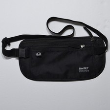 RFID Blocking Slim Hidden Travel Wallet Money Waist Belt Passport Black 11 inch