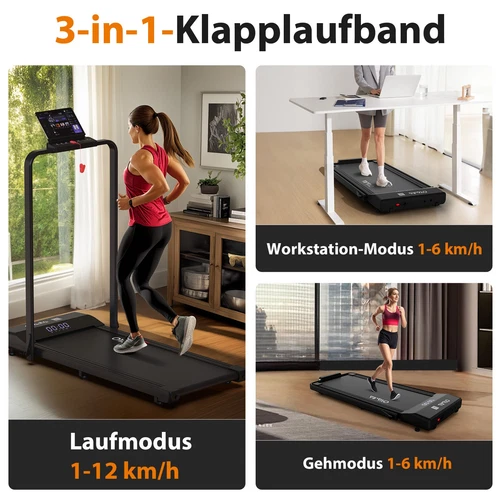 Walking Pad Laufband 120kg elektrisch Heimtrainer LED-Anzeige 12km/h für Jdqqkgn - Bild 5 von 12